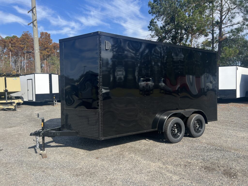 (Steel Pines Cargo) 7x14TA Black/Blackout Enclosed Trailer