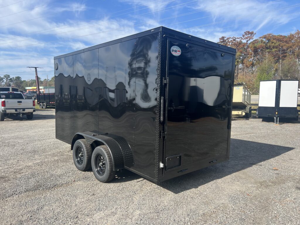 (Steel Pines Cargo) 7x14TA Black/Blackout Enclosed Trailer