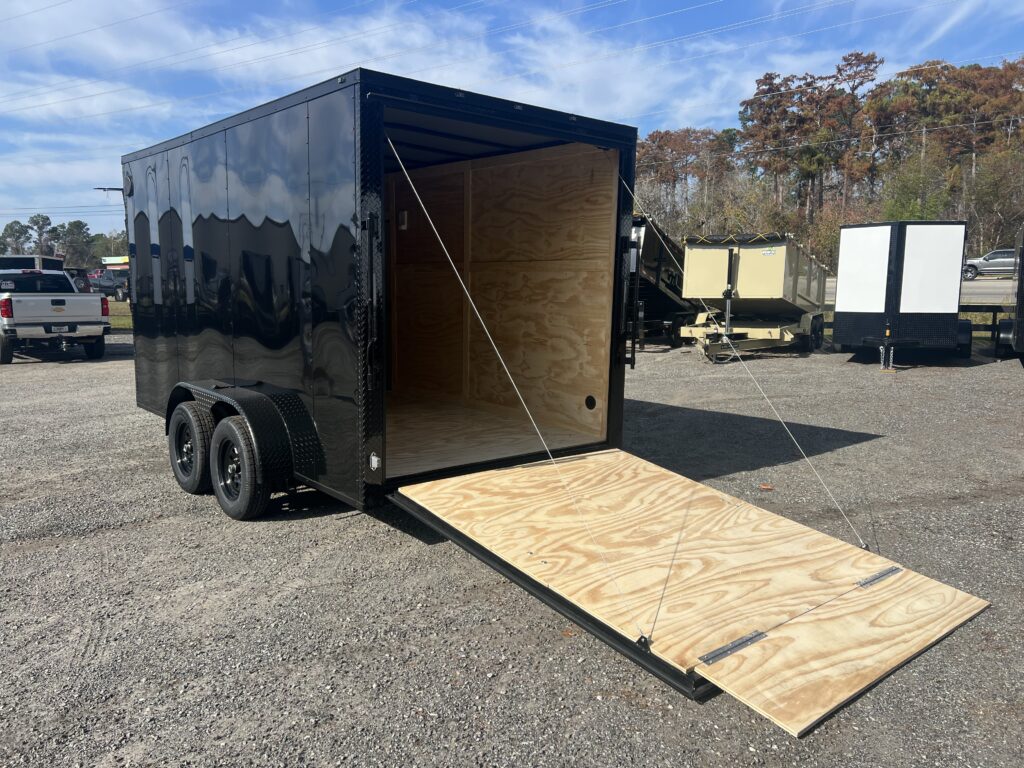 (Steel Pines Cargo) 7x14TA Black/Blackout Enclosed Trailer