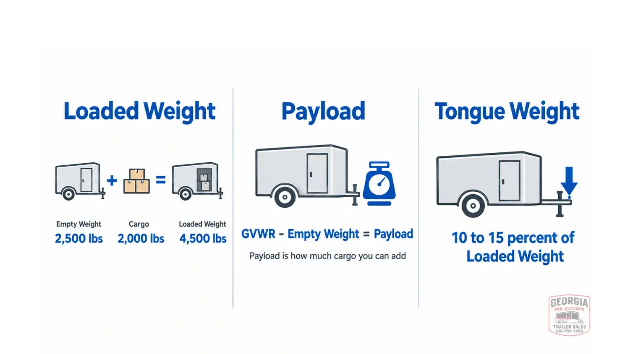 Enclosed Trailer Sizes Explained for Every Cargo and Tow Vehicle 3 enclosed trailer weight towing infographic